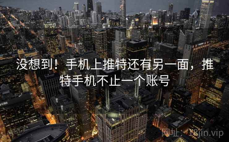 没想到！手机上推特还有另一面，推特手机不止一个账号